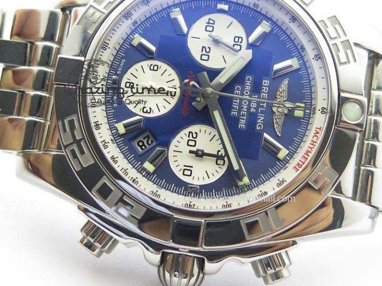Chronomat B01 Chrono SS JF 1:1 Best Edition Blue Dial On SS Bracelet A Durable 5773