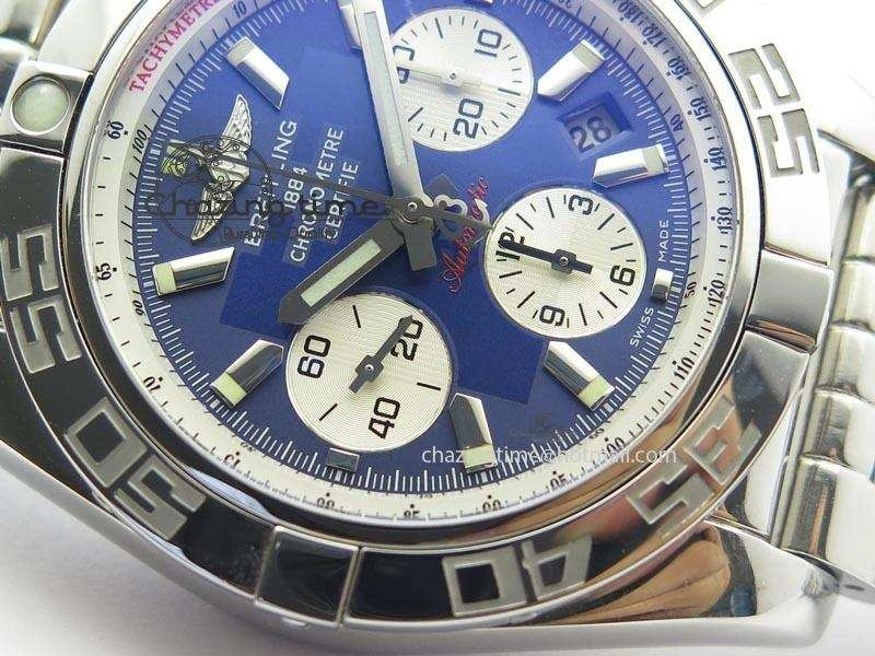 Chronomat B01 Chrono SS JF 1:1 Best Edition Blue Dial On SS Bracelet A Durable 5773
