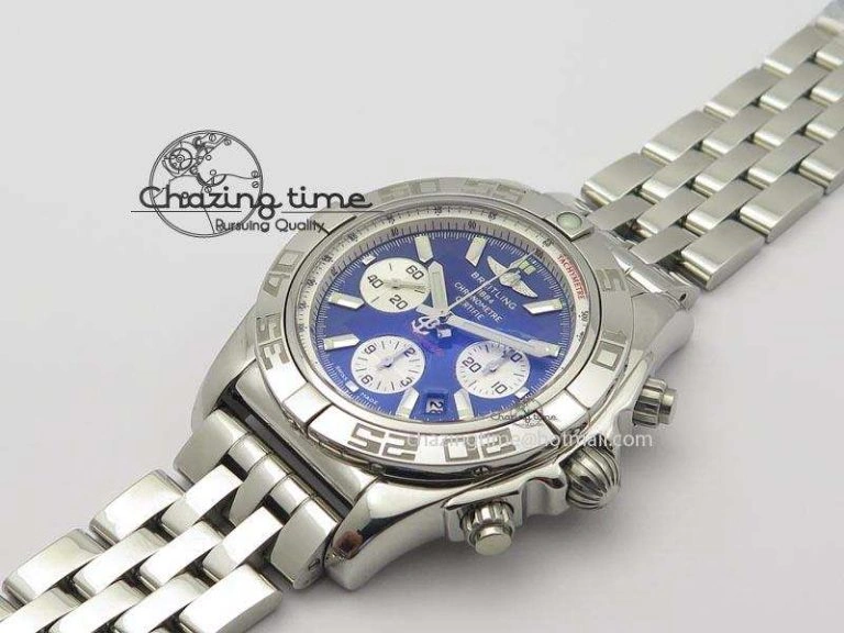 Chronomat B01 Chrono SS JF 1:1 Best Edition Blue Dial On SS Bracelet A Durable 5773