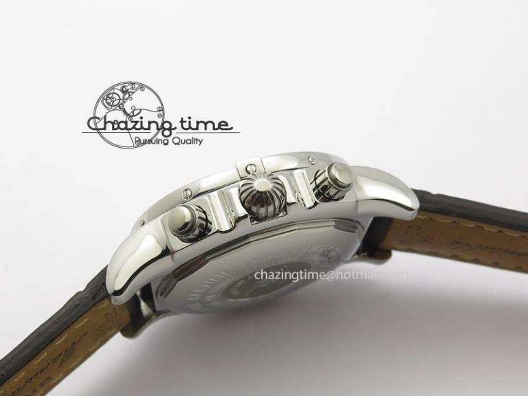 Chronomat B01 Chrono SS JF 1:1 Best Edition Gray Dial On Black Leather Strap A Sustainable 5775