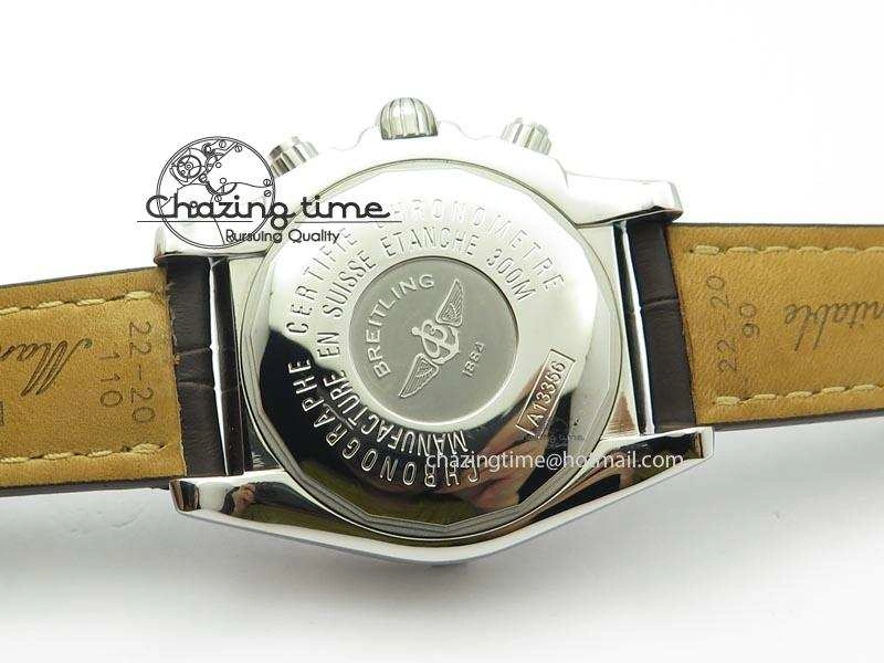 Chronomat B01 Chrono SS JF 1:1 Best Edition Gray Dial On Black Leather Strap A Sustainable 5775