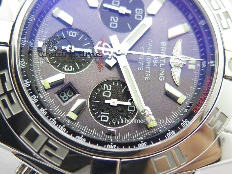 Chronomat B01 Chrono SS JF 1:1 Best Edition Gray Dial On Black Leather Strap A Sustainable 5775