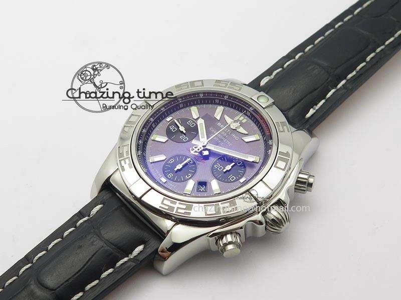 Chronomat B01 Chrono SS JF 1:1 Best Edition Gray Dial On Black Leather Strap A Sustainable 5775