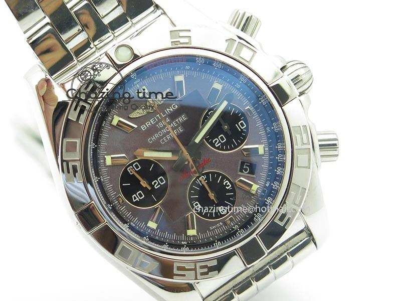 Chronomat B01 Chrono SS JF 1:1 Best Edition Gray Dial On SS Bracelet A Snug 5777