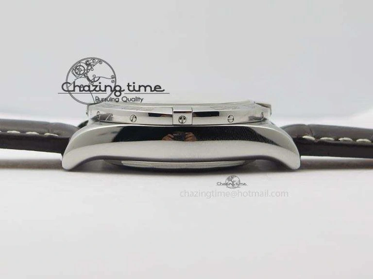 Chic Chronomat B01 Chrono SS JF 1:1 Best Edition White Dial On Brown Leather Strap A 5776