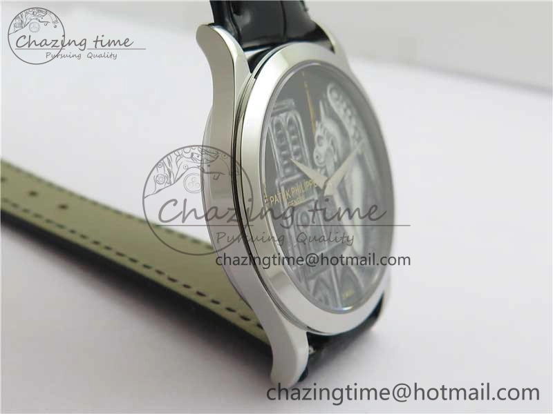 5077P-102 SS Case FLF Best Edition Real Enamel Dial 3 Black Leather strap Cal. WaterResistant 8864