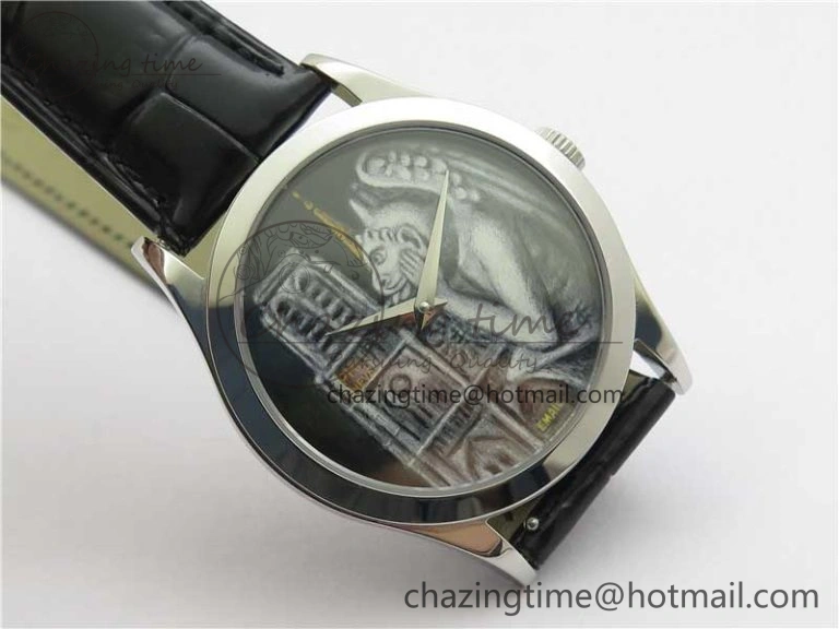5077P-102 SS Case FLF Best Edition Real Enamel Dial 3 Black Leather strap Cal. WaterResistant 8864