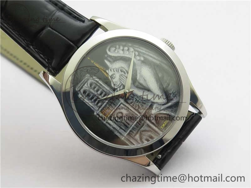 5077P-102 SS Case FLF Best Edition Real Enamel Dial 3 Black Leather strap Cal. WaterResistant 8864