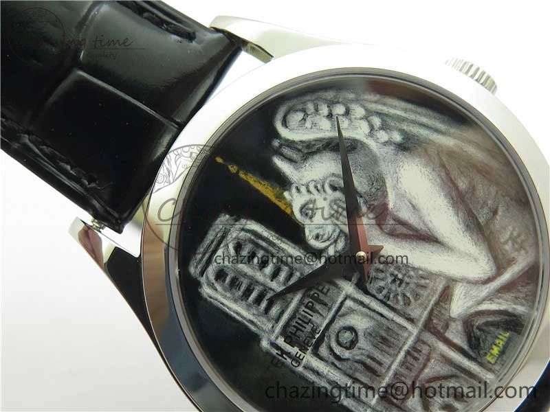 5077P-102 SS Case FLF Best Edition Real Enamel Dial 3 Black Leather strap Cal. WaterResistant 8864