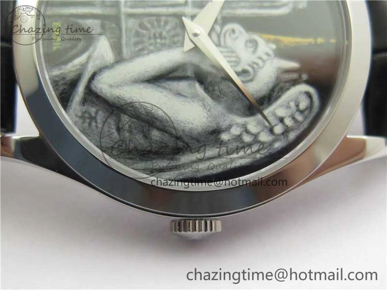 5077P-102 SS Case FLF Best Edition Real Enamel Dial 3 Black Leather strap Cal. WaterResistant 8864
