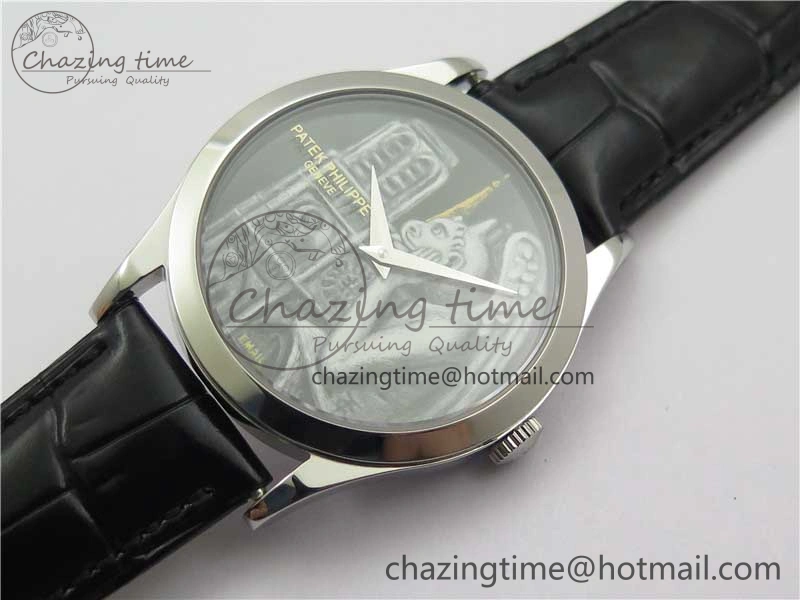 5077P-102 SS Case FLF Best Edition Real Enamel Dial 3 Black Leather strap Cal. WaterResistant 8864