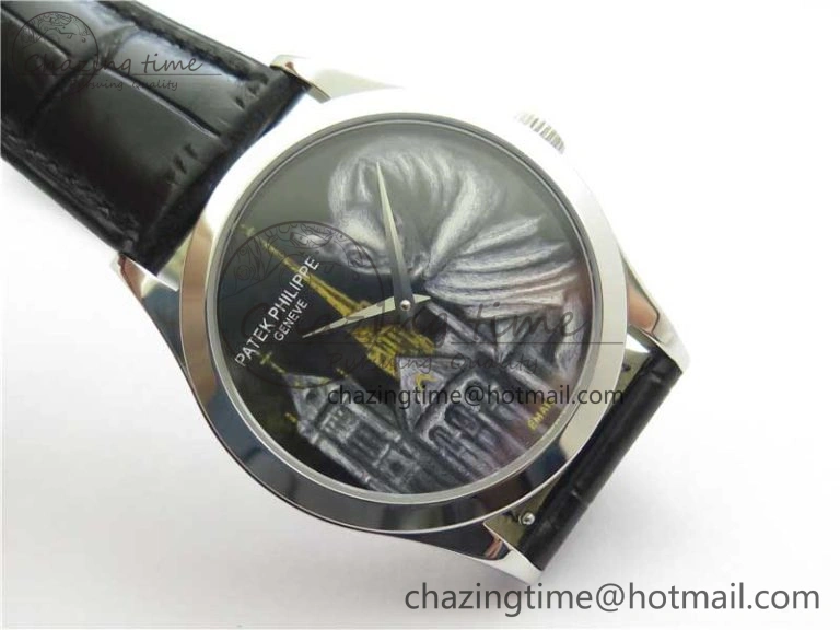5077P-102 SS Case FLF Best Edition Real Enamel Dial 4 Black Leather strap Cal. SunProtective 8863