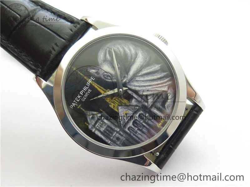 5077P-102 SS Case FLF Best Edition Real Enamel Dial 4 Black Leather strap Cal. SunProtective 8863