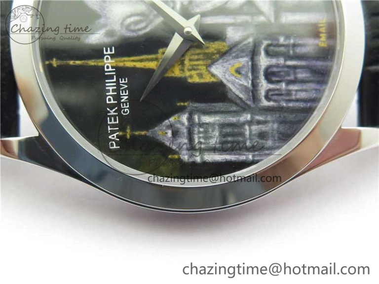 5077P-102 SS Case FLF Best Edition Real Enamel Dial 4 Black Leather strap Cal. SunProtective 8863
