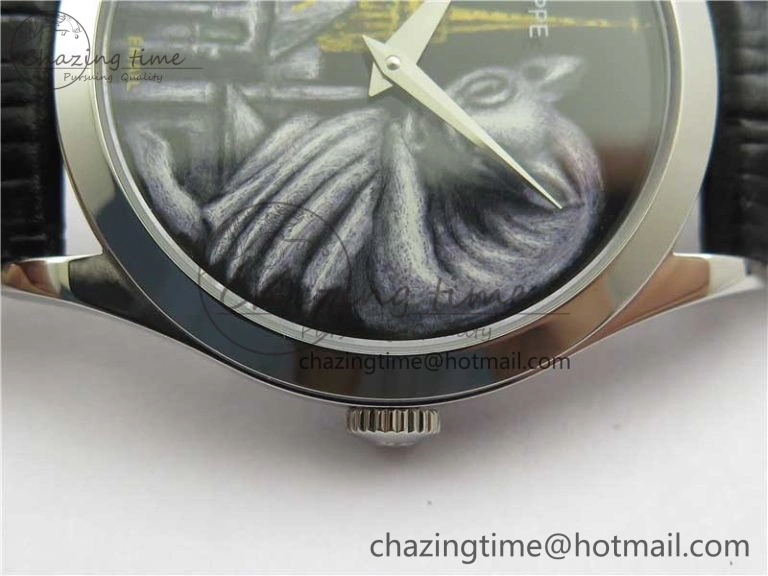 5077P-102 SS Case FLF Best Edition Real Enamel Dial 4 Black Leather strap Cal. SunProtective 8863