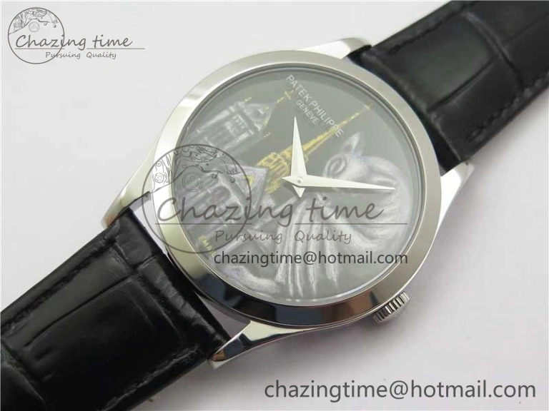 5077P-102 SS Case FLF Best Edition Real Enamel Dial 4 Black Leather strap Cal. SunProtective 8863