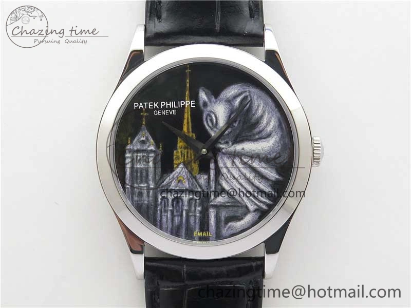 5077P-102 SS Case FLF Best Edition Real Enamel Dial 4 Black Leather strap Cal. SunProtective 8863