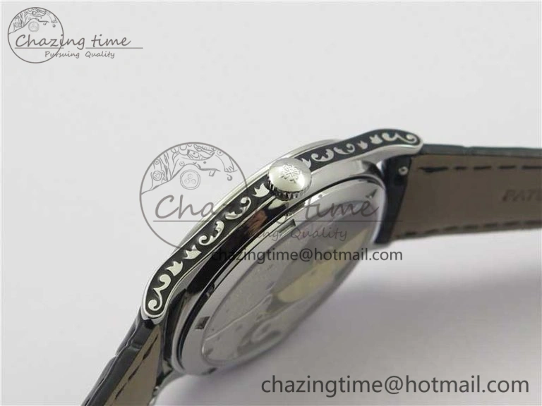 Comfortable 5088 100P-001 Engraved Case FLF Best Edition Engraved Dial on Black Leather strap Cal. 8942