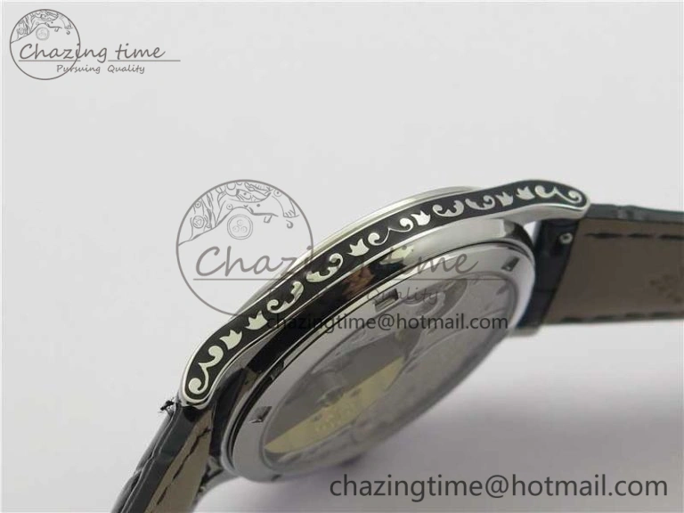 Comfortable 5088 100P-001 Engraved Case FLF Best Edition Engraved Dial on Black Leather strap Cal. 8942