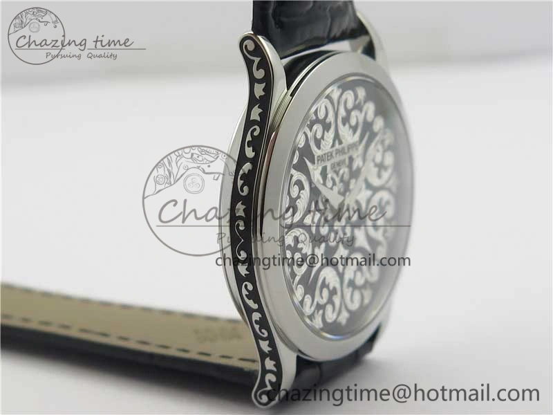 Comfortable 5088 100P-001 Engraved Case FLF Best Edition Engraved Dial on Black Leather strap Cal. 8942