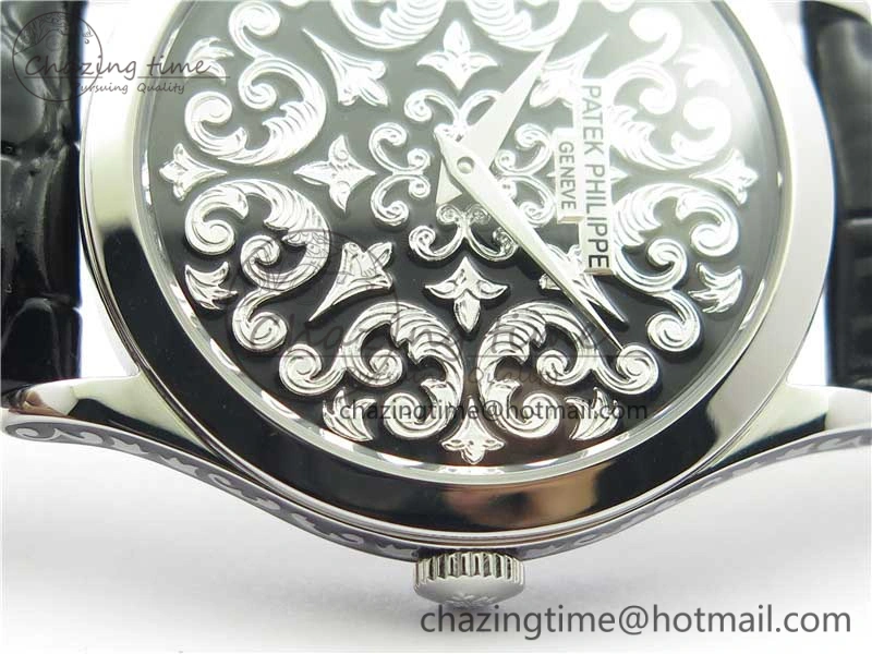 Comfortable 5088 100P-001 Engraved Case FLF Best Edition Engraved Dial on Black Leather strap Cal. 8942