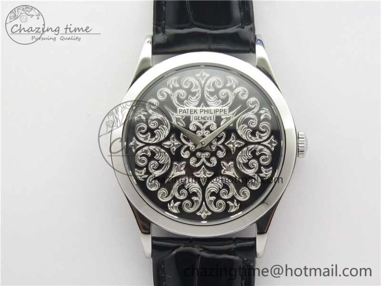 Comfortable 5088 100P-001 Engraved Case FLF Best Edition Engraved Dial on Black Leather strap Cal. 8942