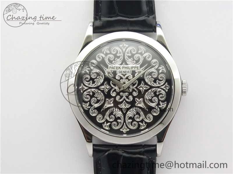 Comfortable 5088 100P-001 Engraved Case FLF Best Edition Engraved Dial on Black Leather strap Cal. 8942
