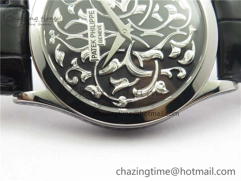 5088 100P Engraved Case FLF Best Edition Engraved Dial on Black Leather strap Cal. HighPerformance 8944