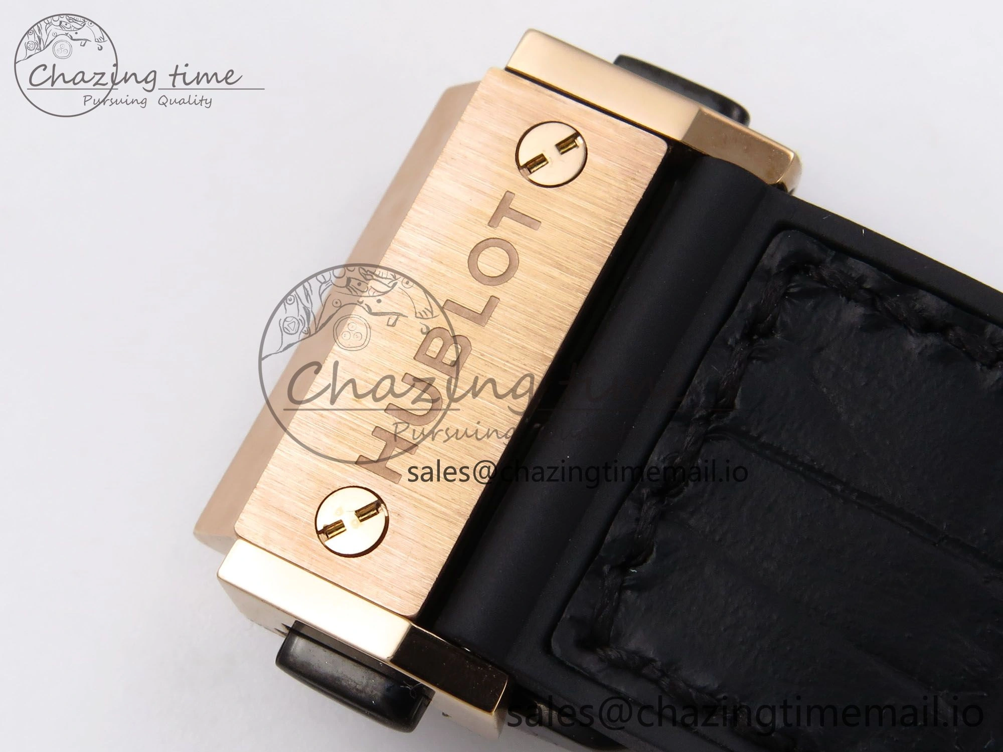 Fusion 38mm RG JJF 1:1 Best Edition Black Dial on Black Gummy Leather Strap TopPick 6709