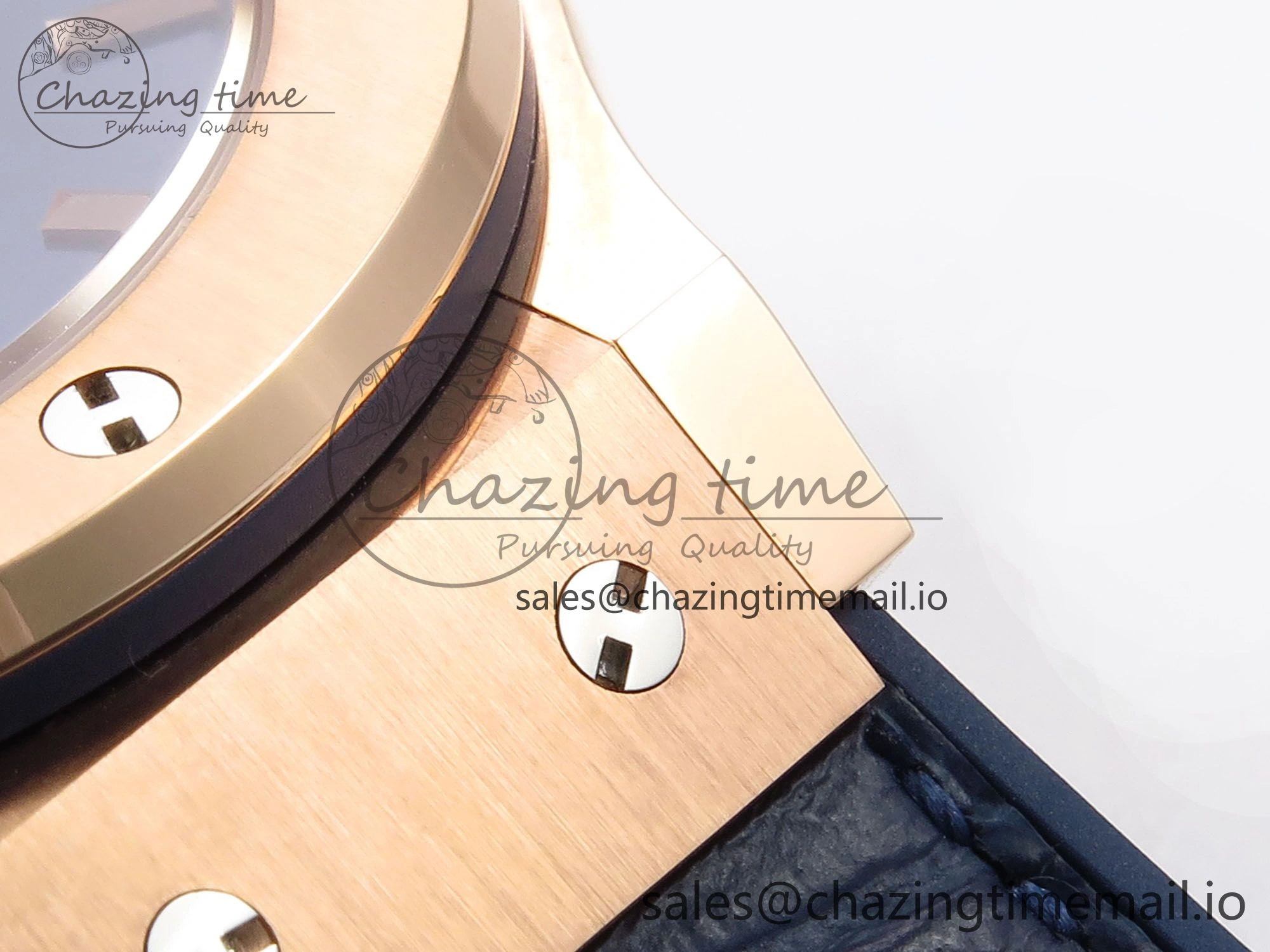 EasyCare Fusion 38mm RG JJF 1:1 Best Edition Blue Dial on Blue Gummy Leather Strap 6712