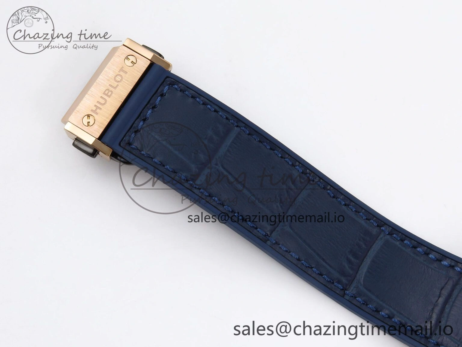 EasyCare Fusion 38mm RG JJF 1:1 Best Edition Blue Dial on Blue Gummy Leather Strap 6712