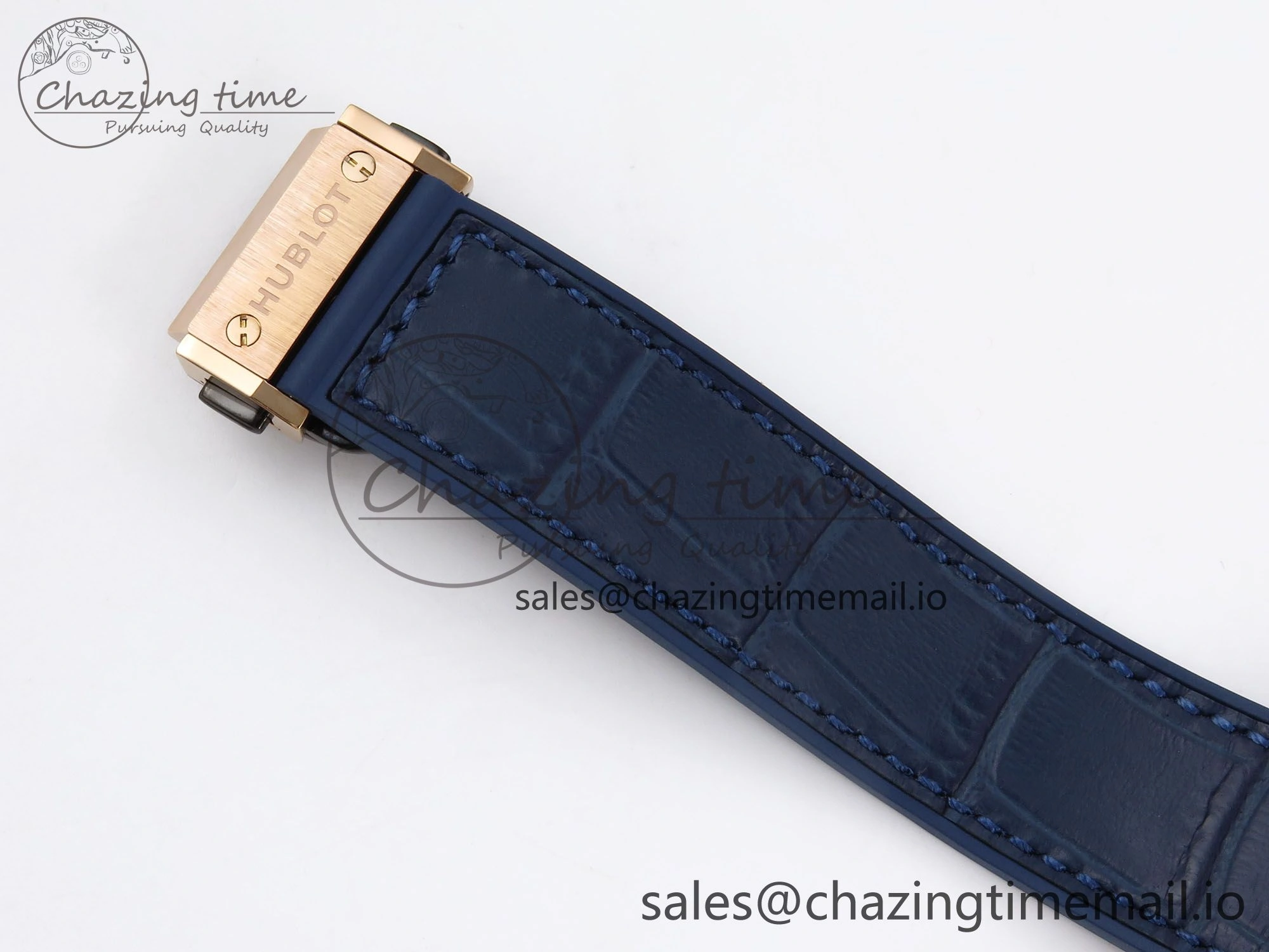 EasyCare Fusion 38mm RG JJF 1:1 Best Edition Blue Dial on Blue Gummy Leather Strap 6712