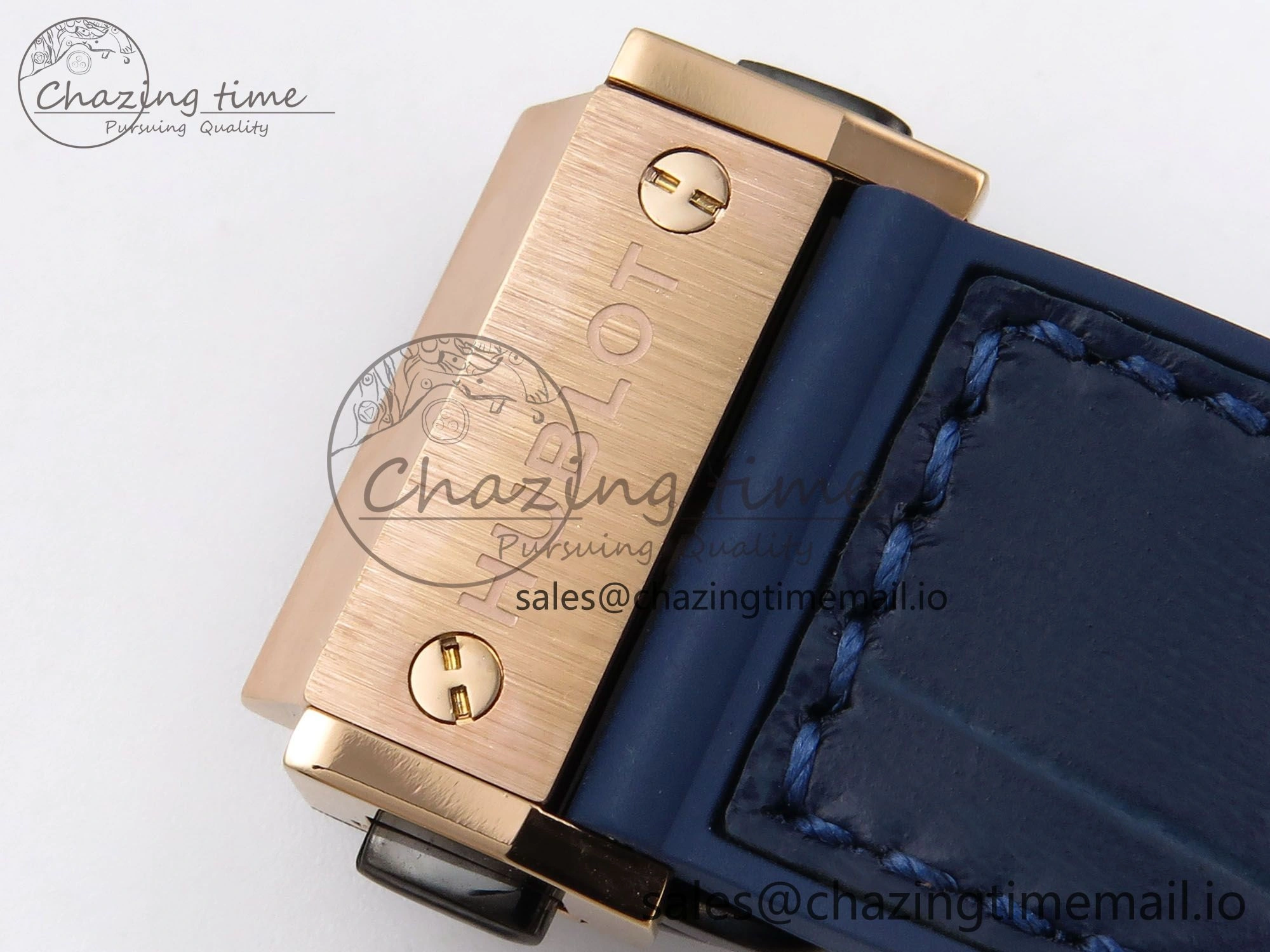 EasyCare Fusion 38mm RG JJF 1:1 Best Edition Blue Dial on Blue Gummy Leather Strap 6712