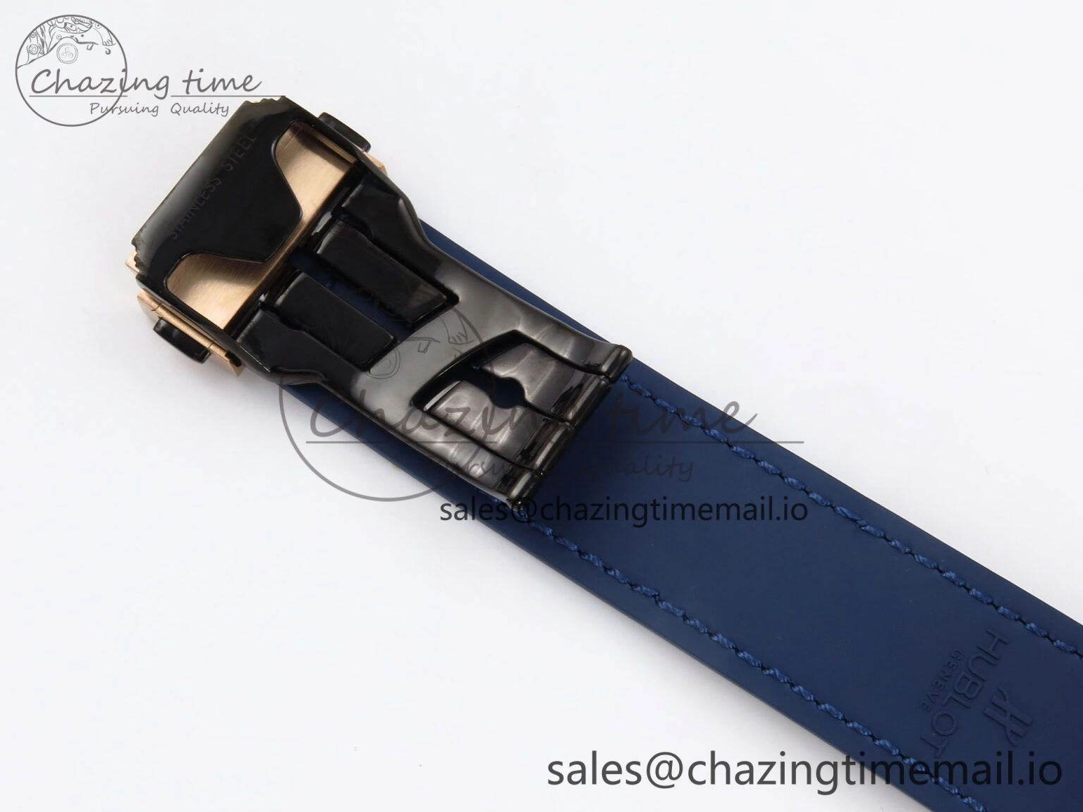 EasyCare Fusion 38mm RG JJF 1:1 Best Edition Blue Dial on Blue Gummy Leather Strap 6712