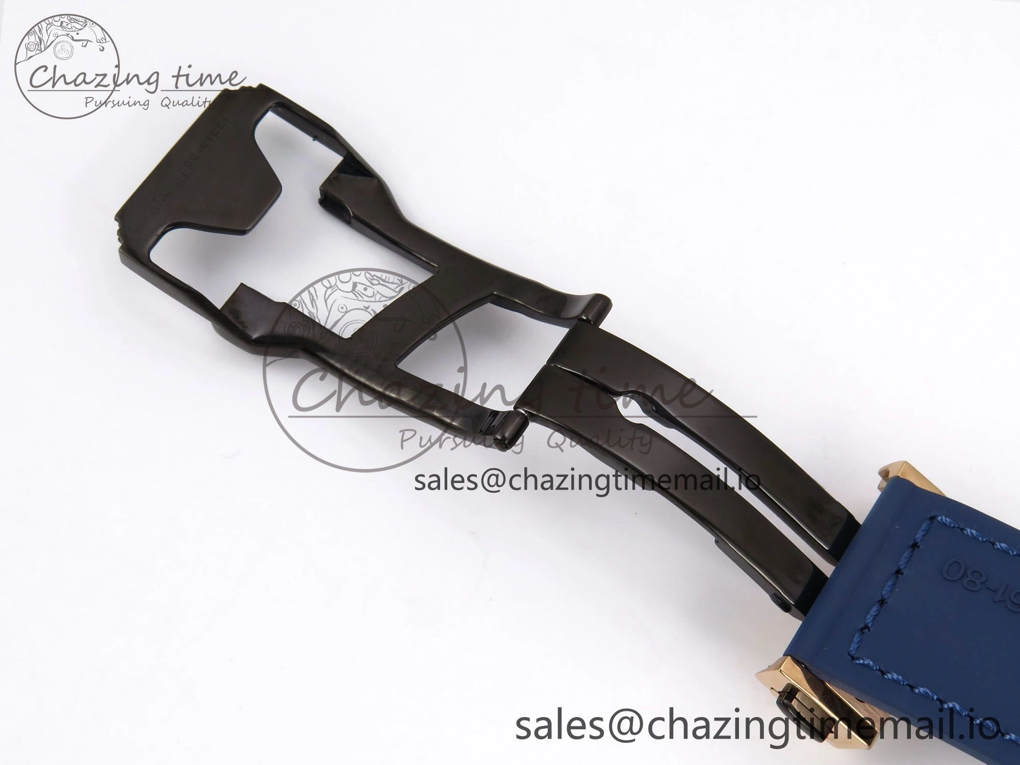 EasyCare Fusion 38mm RG JJF 1:1 Best Edition Blue Dial on Blue Gummy Leather Strap 6712
