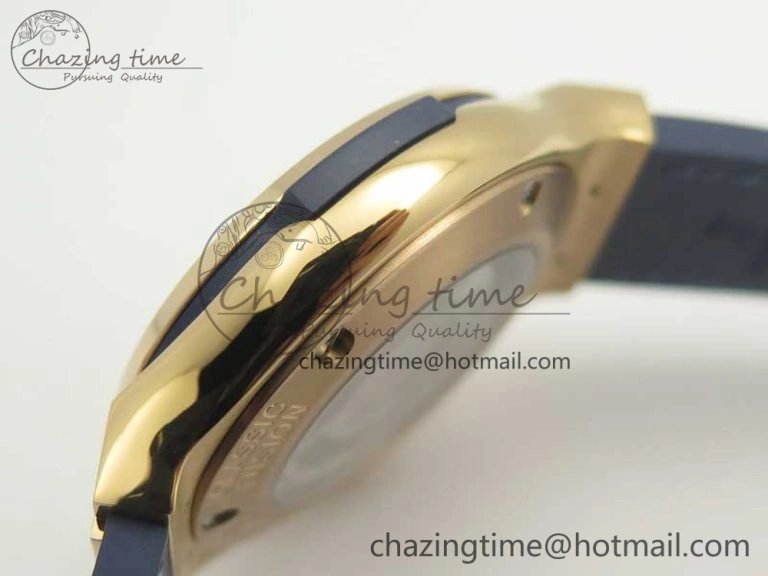 Fusion 38mm RG JJF 1:1 Best Edition Blue Dial on Blue Gummy Strap A2892 V NewStyle 6859