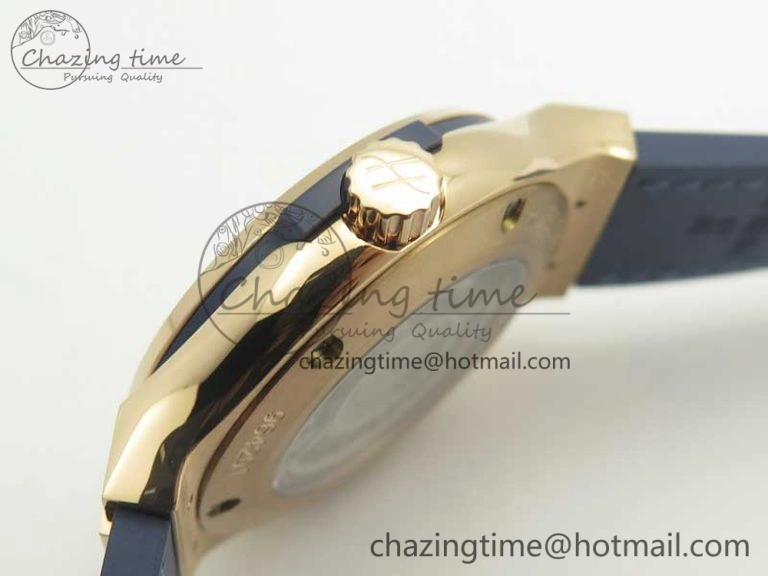 Fusion 38mm RG JJF 1:1 Best Edition Blue Dial on Blue Gummy Strap A2892 V NewStyle 6859