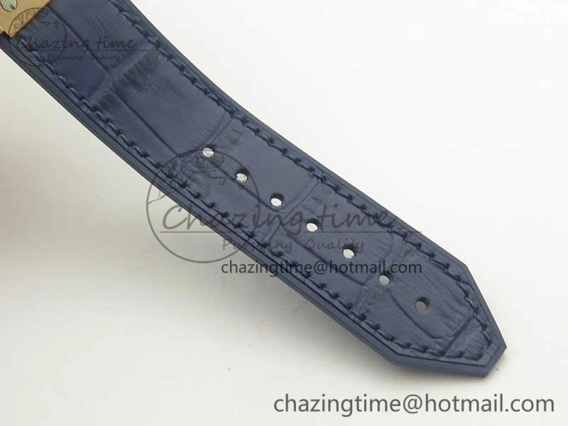 Fusion 38mm RG JJF 1:1 Best Edition Blue Dial on Blue Gummy Strap A2892 V NewStyle 6859