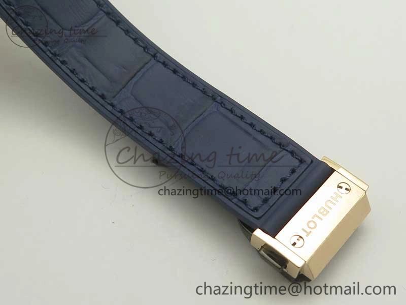 Fusion 38mm RG JJF 1:1 Best Edition Blue Dial on Blue Gummy Strap A2892 V NewStyle 6859
