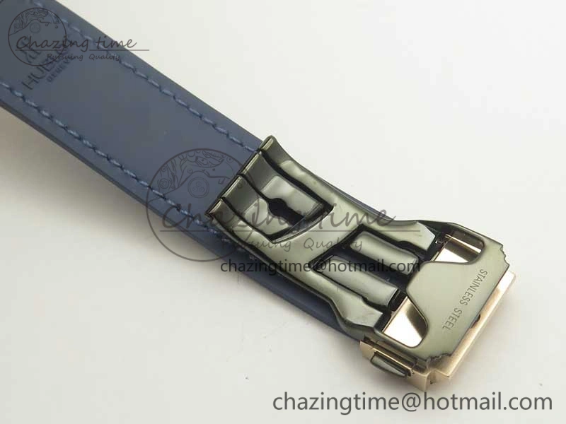 Fusion 38mm RG JJF 1:1 Best Edition Blue Dial on Blue Gummy Strap A2892 V NewStyle 6859