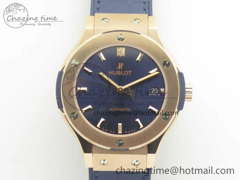 Fusion 38mm RG JJF 1:1 Best Edition Blue Dial on Blue Gummy Strap A2892 V NewStyle 6859