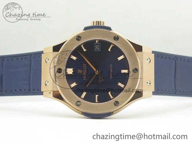 Fusion 38mm RG JJF 1:1 Best Edition Blue Dial on Blue Gummy Strap A2892 V NewStyle 6859