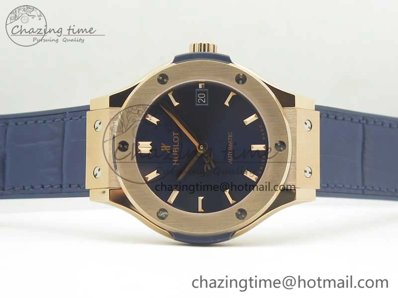 Fusion 38mm RG JJF 1:1 Best Edition Blue Dial on Blue Gummy Strap A2892 V NewStyle 6859