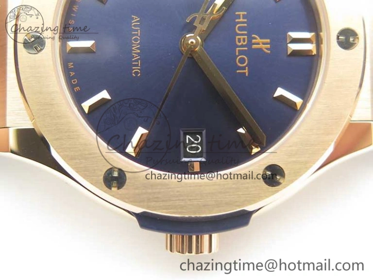 Fusion 38mm RG JJF 1:1 Best Edition Blue Dial on Blue Gummy Strap A2892 V NewStyle 6859