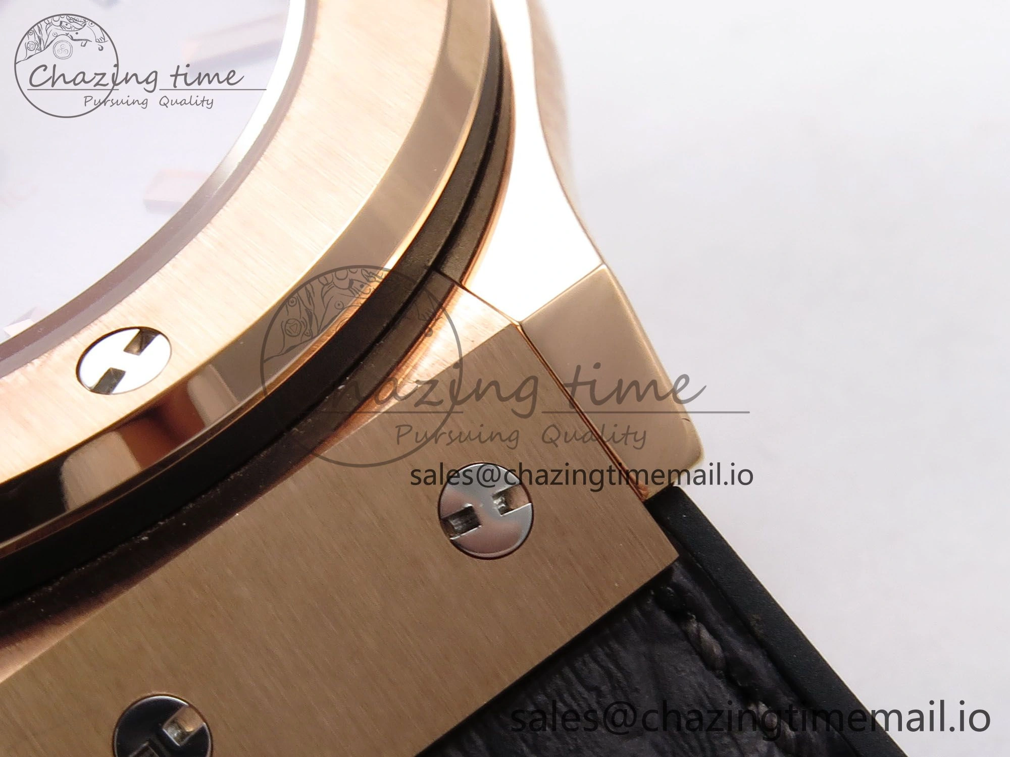 SmartChoice Fusion 38mm RG JJF 1:1 Best Edition Gray Dial on Black Gummy Leather Strap 6710