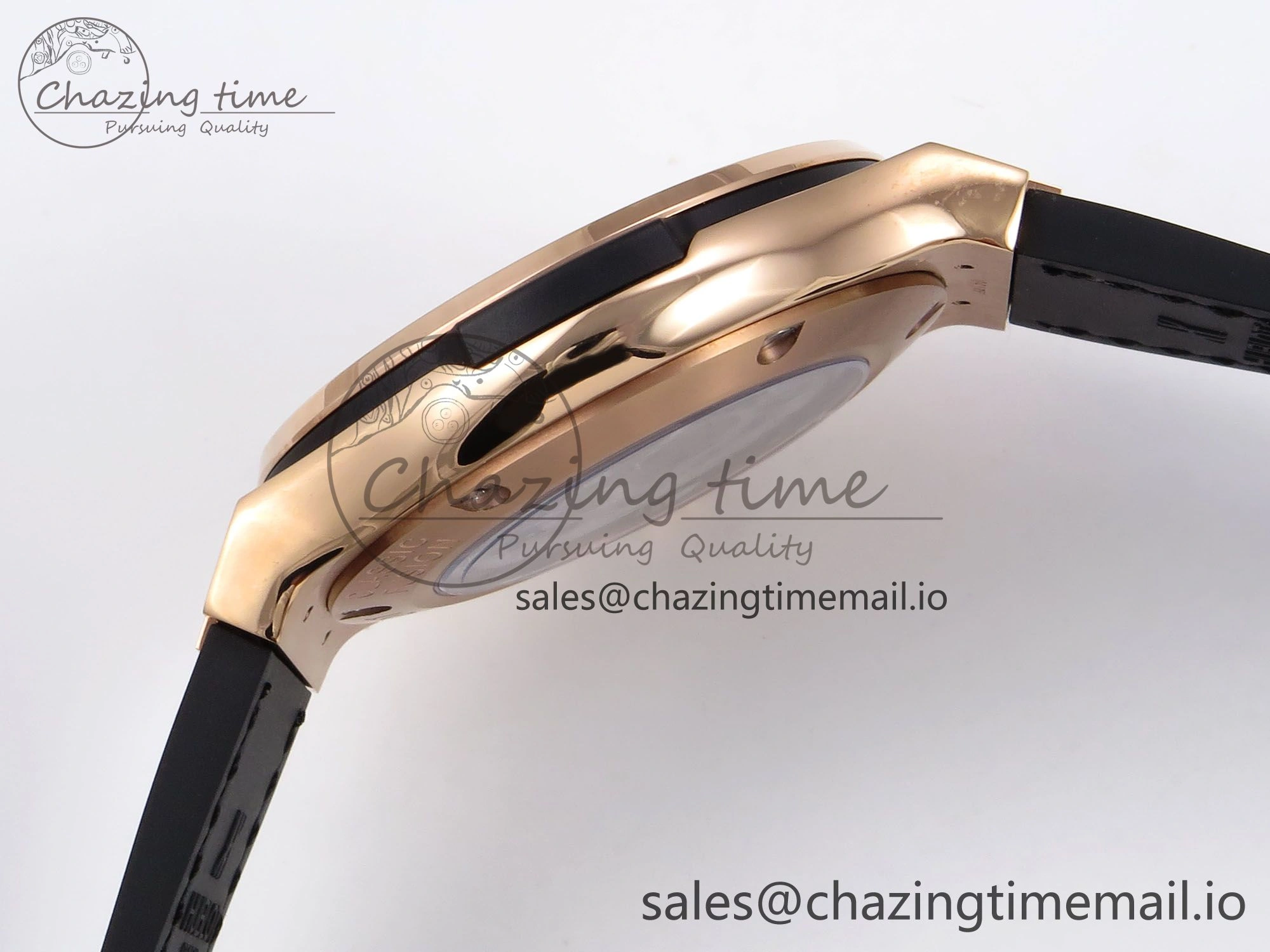SmartChoice Fusion 38mm RG JJF 1:1 Best Edition Gray Dial on Black Gummy Leather Strap 6710