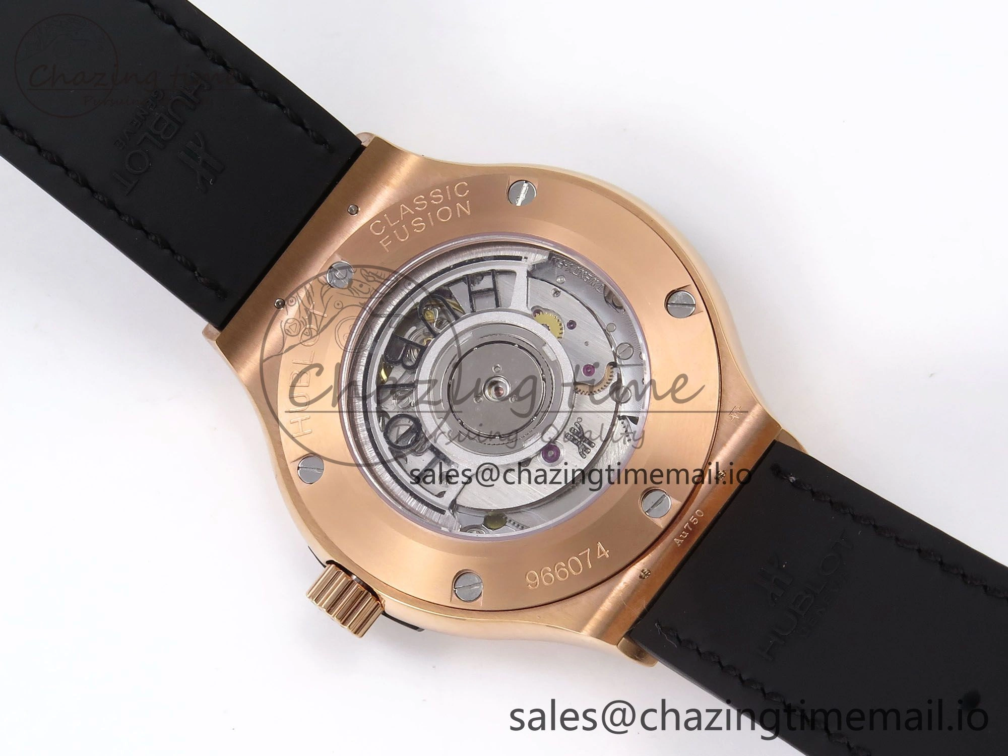 SmartChoice Fusion 38mm RG JJF 1:1 Best Edition Gray Dial on Black Gummy Leather Strap 6710