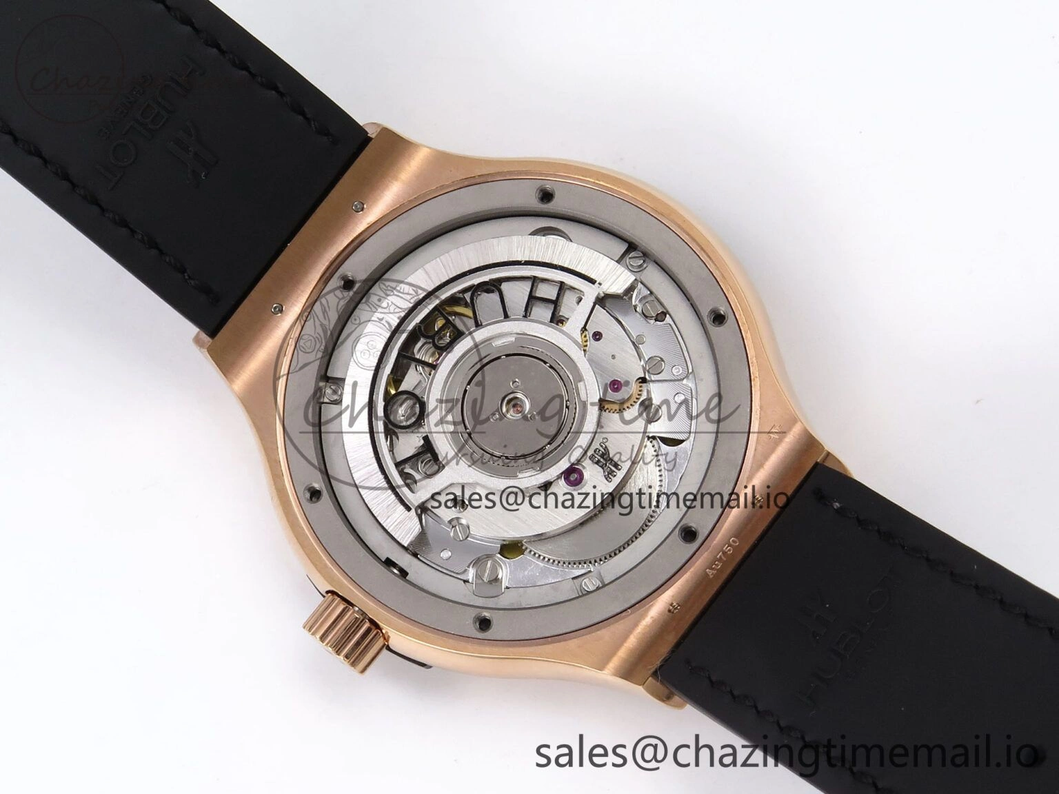 SmartChoice Fusion 38mm RG JJF 1:1 Best Edition Gray Dial on Black Gummy Leather Strap 6710