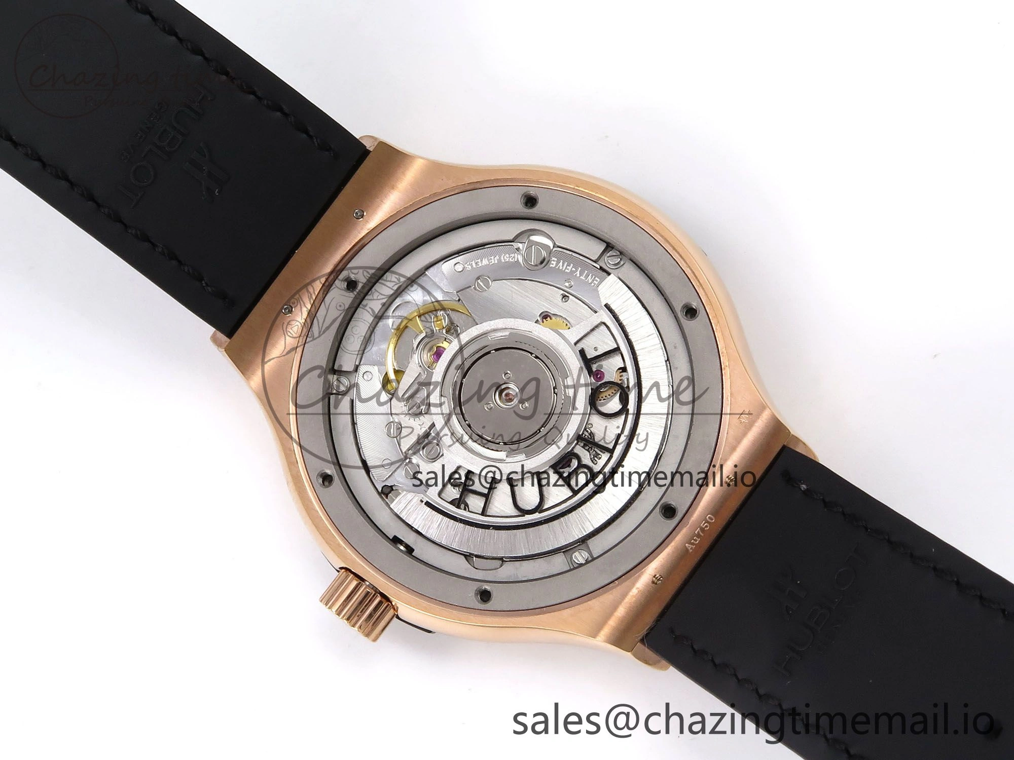 SmartChoice Fusion 38mm RG JJF 1:1 Best Edition Gray Dial on Black Gummy Leather Strap 6710