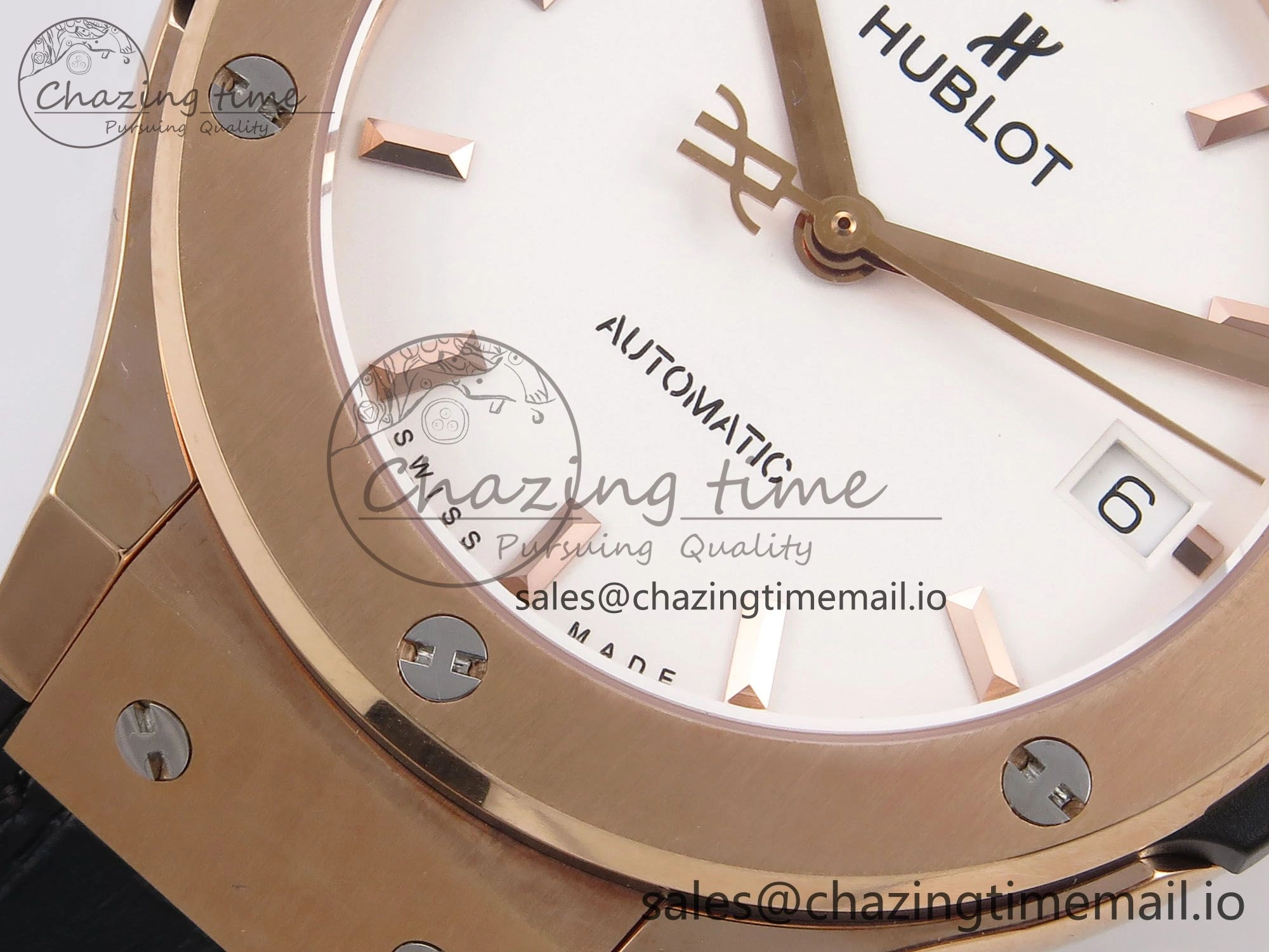 Fusion 38mm RG JJF 1:1 Best Edition White Dial on Black Gummy Leather Strap Trendsetting 6711